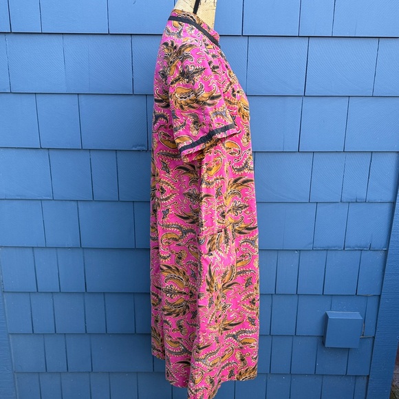 Vintage Pink and Gold Patterned Dress handmade house coat tunic - Picture 5 of 10